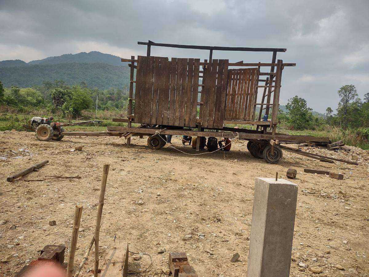 Repurposed materials sourced locally from villagers